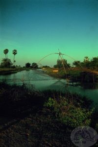 fishing nets in Thailand along a canal